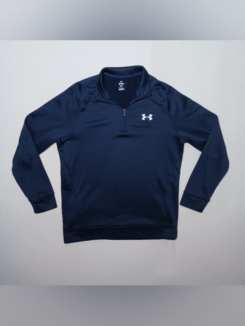 Under Armour Mens UA Armour 1/4 Perfromance Zip Fleece Pullover Med Navy 1373400